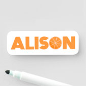 Alison Orange Namensschild (Beispiel)