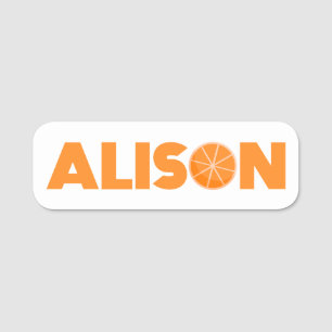 Alison Orange Namensschild