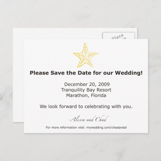 Alison - Save the Date Ankündigungspostkarte (Vorne/Hinten)