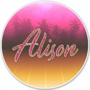 Alison Vorname Name golden pink Aufkleber Sticker