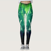 Alistra Cyber Punk Neon Rave Synth Green Leggings (Vorderseite)