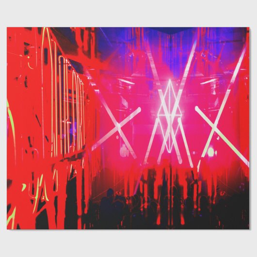 Alistra Electronic Cyber Punk Neon Rave Geschenkpapier (Flach)