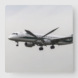 Alitalia Embraer 190 Quadratische Wanduhr