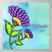 Alive Doodle Blume Poster (Vorne)