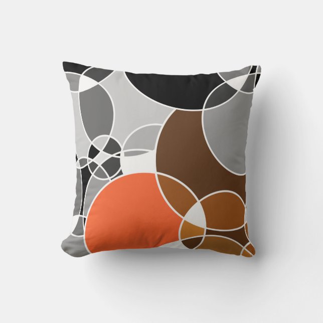 Alive Gray Geometric Overlapped Circles Kissen (Vorderseite)