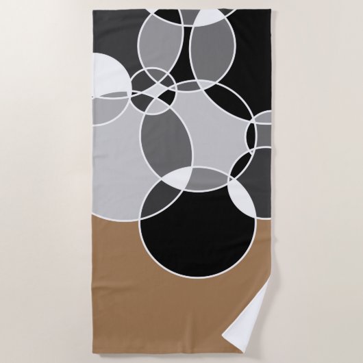Alive Gray Geometric Overlapped Circles Strandtuch (Vorderseite)