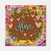 Alive Hübsch Fun Floral Moderne Inspirivity Magnet (Vorne)