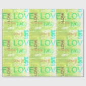 Alive Light Green Gallery Liebe Words Art Geschenkpapier (Flach)