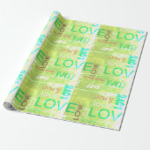 Alive Light Green Gallery Liebe Words Art Geschenkpapier (Ungerollt)