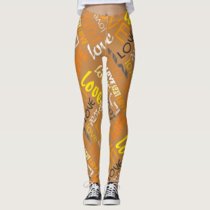 Alive Orange Gallery Leggings
