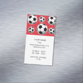 Alizarin-Hochrot-Fußball-Muster Magnetische Visitenkarte (Beispiel)