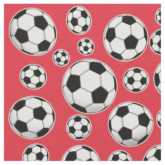 Alizarin-Hochrot-Fußball-Muster Stoff (Nahaufnahme)