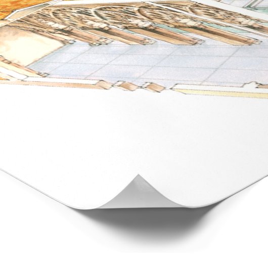 Aljaferia. Zaragoza Spanien. Islamischer Palast. Poster (Ecke)