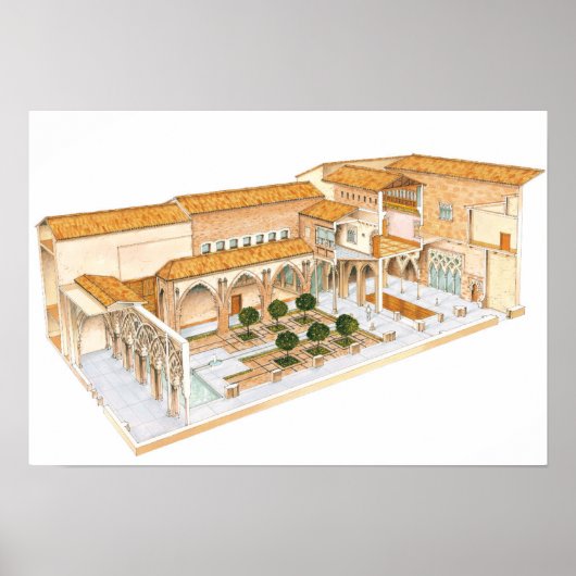 Aljaferia. Zaragoza Spanien. Islamischer Palast. Poster (Vorne)