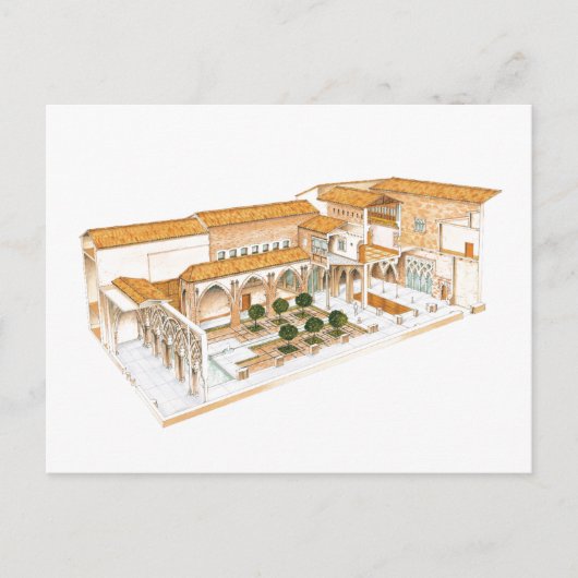 Aljaferia. Zaragoza Spanien. Islamischer Palast. Postkarte (Vorderseite)