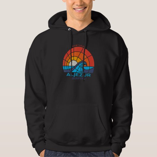 Aljezur Portugal Surfing Hoodie (Vorderseite)