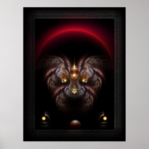 Alkarian Poodle Fantasy Fraktal Portrait Poster
