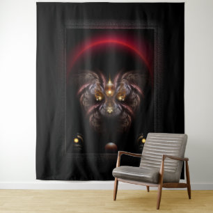 Alkarian Poodle Fantasy Fraktal Portrait Wandteppich