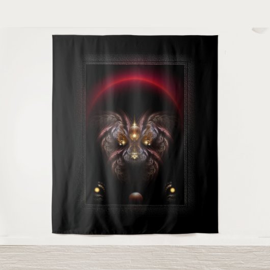 Alkarian Poodle Fantasy Fraktal Portrait Wandteppich (Vorderseite)