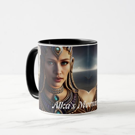 Alkas Morgentee Personalisiert anpassbar Tasse (Vorderseite Links)