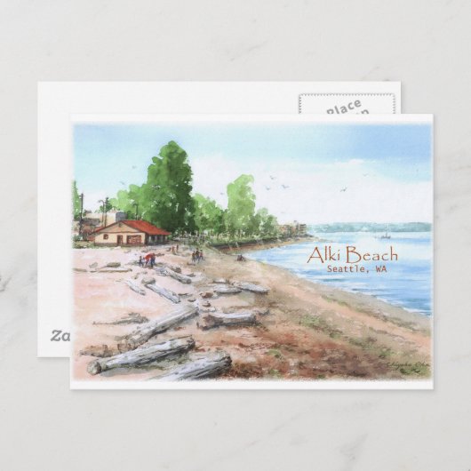 Alki Beach Bathhouse Postcard Postkarte (Vorne/Hinten)