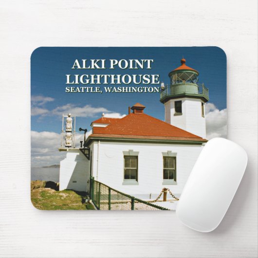 Alki Point Lighthouse, Seattle Washington Mousepad (Mit Mouse)
