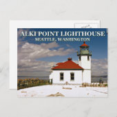 Alki Point Lighthouse, Seattle Washington Postcard Postkarte (Vorne/Hinten)