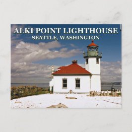 Alki Point Lighthouse, Seattle Washington Postcard Postkarte