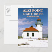 Alki Point Lighthouse, Seattle Washington Postcard Postkarte (Vorne/Hinten)
