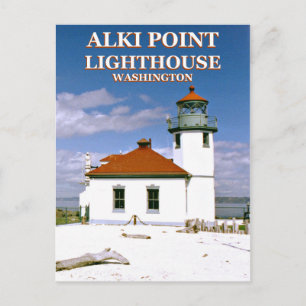Alki Point Lighthouse, Seattle Washington Postcard Postkarte