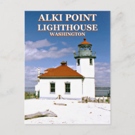 Alki Point Lighthouse, Seattle Washington Postcard Postkarte