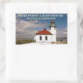 Alki Point Lighthouse, Seattle Washington Rechteckiger Aufkleber (Tasche)