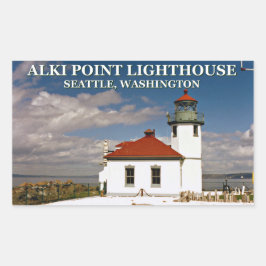 Alki Point Lighthouse, Seattle Washington Rechteckiger Aufkleber