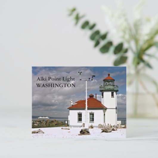 Alki Point Lighthouse, Washington Postcard Postkarte (Stehend Vorderseite)