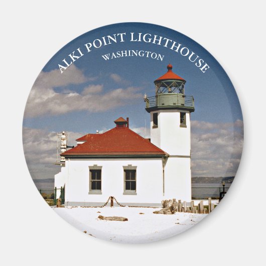 Alki Point Lighthouse, Washington Round Magnet (Vorne)