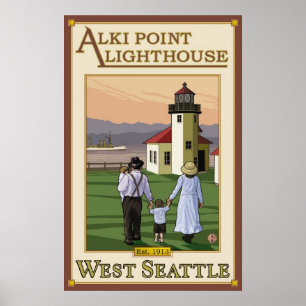 Alki Point Lighthouse - West Seattle, WA Poster