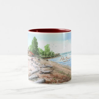 Alki Strand-Badeanstalt-Tasse Zweifarbige Tasse
