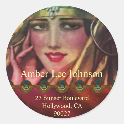 Alkmaar Kaschmir im Rot u. im Gold Runder Aufkleber (Vorderseite)