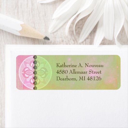 Alkmaar Nouveau in Pink & Green - Adresslielen (Insitu)