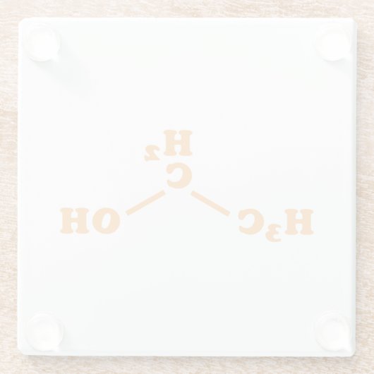 Alkohol-Äthanol-molekulare chemische Formel Glasuntersetzer (Rückseite)