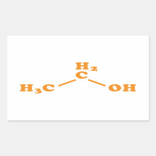 Alkohol-Äthanol-molekulare chemische Formel Rechteckiger Aufkleber