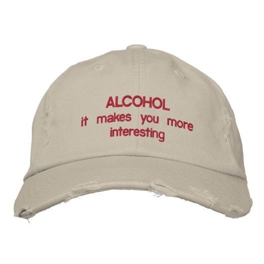 ALKOHOL BESTICKTE BASEBALLKAPPE (Vorderseite)