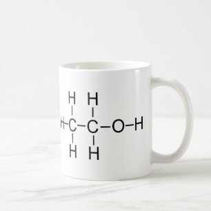 Alkohol - chemische Formel Kaffeetasse