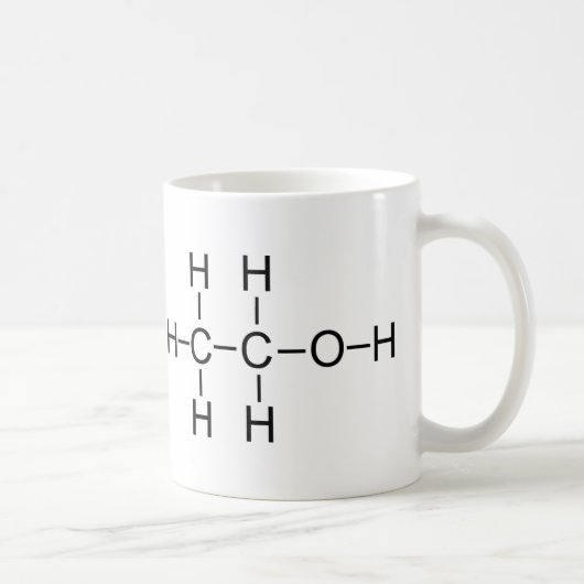 Alkohol - chemische Formel Kaffeetasse (Rechts)