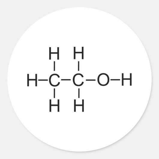 Alkohol - Chemische Formel Runder Aufkleber (Vorderseite)