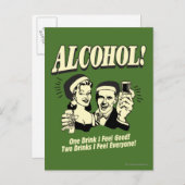 Alkohol: Ein Getränk fühle ich mich gut Postkarte (Vorne/Hinten)