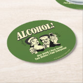 Alkohol: Ein Getränk fühle ich mich gut Runder Pappuntersetzer (Angewinkelt)