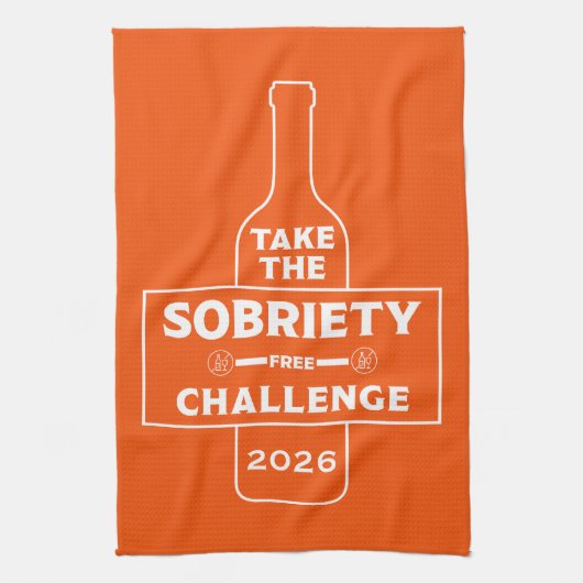 Alkohol-frei und nüchtern Challenge Geschirrtuch (Vertikal)