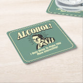 Alkohol: Ich trinke nur, um dich interessanter zu  Rechteckiger Pappuntersetzer (angewinkelt)
