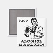 Alkohol ist eine Lösung für die Chemie Retro Magnet (Vorderseite/Rückseite)